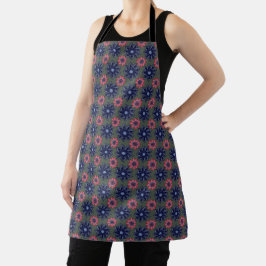 Poolse volks kunst geïnspireerde blauw en rood op schort