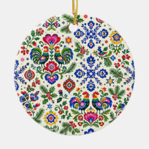 Poolse volks kunst kerst keramische ornament