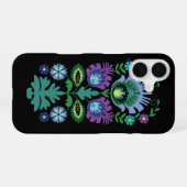 Poolse Volksbloemen Lichtblauw iPhone 16 Hoesje (Achterkant horizontaal)