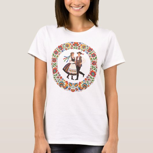 Poolse volksdans Wycinanki T-shirt (Voorkant)