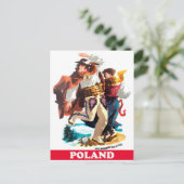 Poolse volksdanseres, oldtimers briefkaart (Staand voorkant)
