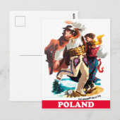 Poolse volksdanseres, oldtimers briefkaart (Voorkant / Achterkant)