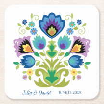 Poolse Volkskunst Bloemen Blauwe Lavendel Papier O