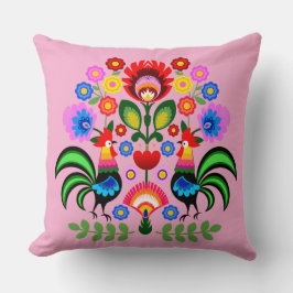 Poolse volkskunst - bloemenborduurpatroon kussen