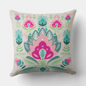 Poolse volkskunst geïnspireerd, bloemkussen. kussen (Achterkant)