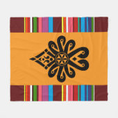 Poolse volkskunst gestreepte textiel parzenica fleece deken (Voorkant (Horizontaal))