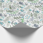 Poolse volkskunst grillig bloempatroon cadeaupapier (Hoek)