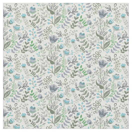 Poolse volkskunst grillig bloempatroon stof (Close Up)