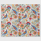 Poolse volkskunst handgeschilderd inpakpapier (Vlak)
