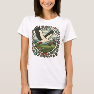 Poolse volksstork landkunst t-shirt