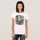 Poolse volksstork landkunst t-shirt (Voorkant volledig)