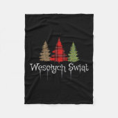 Poolse vrolijke kerst Wesolych Swiat Plaid Bomen Fleece Deken (Voorkant)