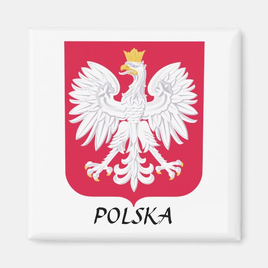 Poolse wapenstilstand "Polska" Magneet (Voorkant)