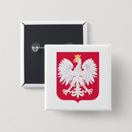 Poolse wapenstilstand vierkante button 5,1 cm (Voorkant /achterkant)