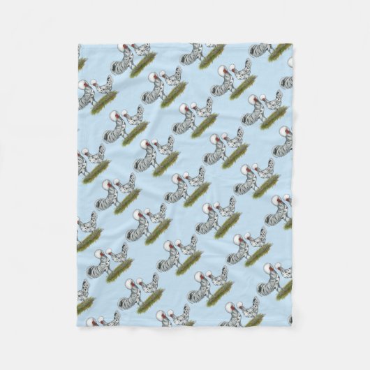 Poolse weekkippen fleece deken (Voorkant)