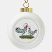 Poolse weekkippen keramische bal ornament (Voorkant)