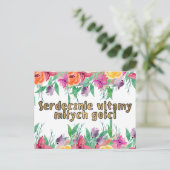 Poolse Welkomstkaart Jong Paar Postkaart (Staand voorkant)