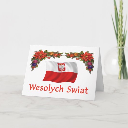 Poolse Wesolych Swiat Feestdagen Kaart (Voorkant)