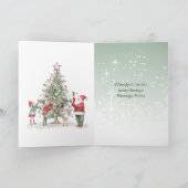 Poolse Winter Snowy Houses Feestdagen Kaart (Binnen)