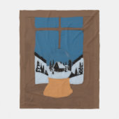 Poolse Winterdeken Sneeuwbal Motief Fleece Deken (Voorkant)