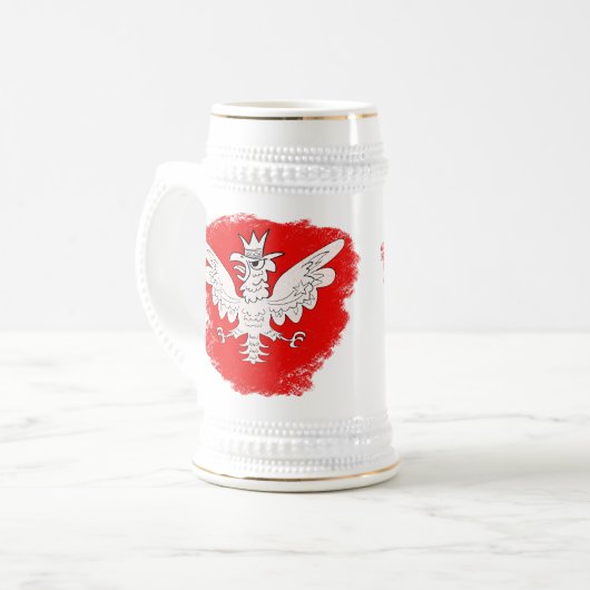 Poolse witte adelaar bierpul (Voorkant links)