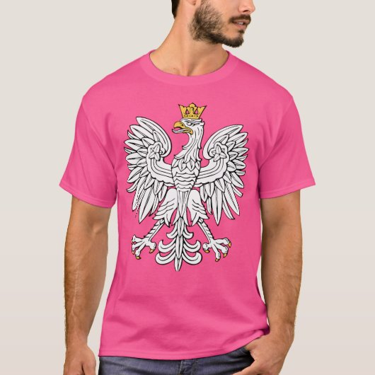 Poolse Witte Adelaar Nationaal Embleem Crest T-shirt (Voorkant)