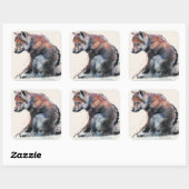 Poolse Wolf Pup 2001 Vierkante Sticker (Vel)