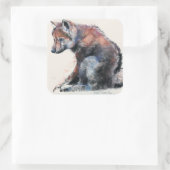 Poolse Wolf Pup 2001 Vierkante Sticker (Tas)