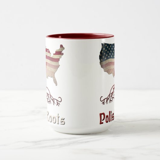 Poolse wortels, Poolse Amerikaanse vlaggen Mok (Midden)