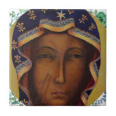 Poolse zwarte Madonna Czestochow Virgin Art Tegeltje (Voorkant)