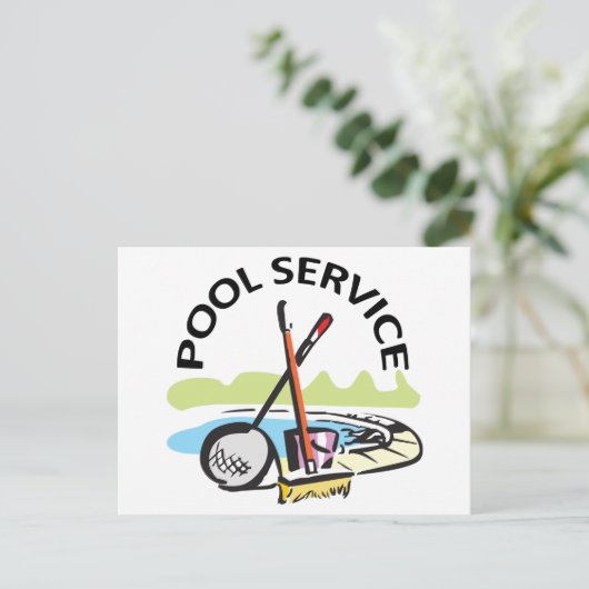 poolservice briefkaart (Staand voorkant)