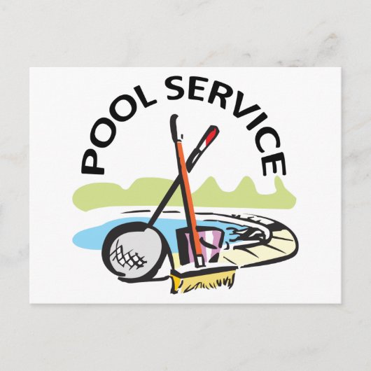 poolservice briefkaart (Voorkant)
