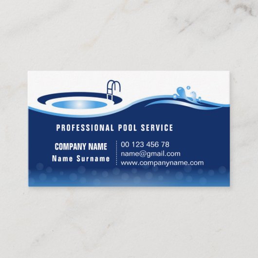 poolservice visitekaartje (Voorkant)