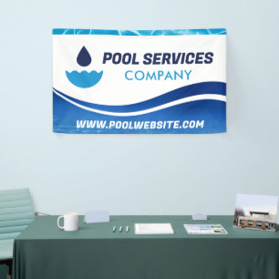 poolservices blauwe watergolf zwembad spandoek