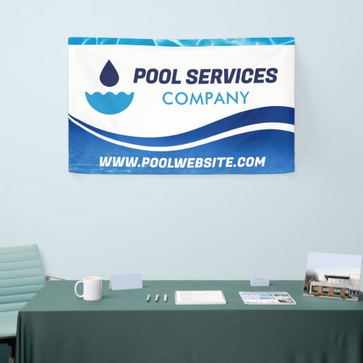poolservices | blauwe watergolf | zwembad spandoek (Beurs)