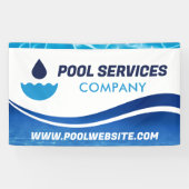 poolservices | blauwe watergolf | zwembad spandoek (Horizontaal)