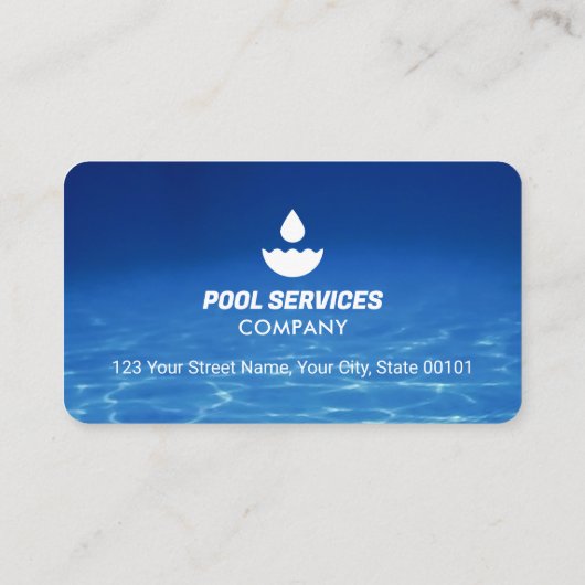 poolservices | blauwe watergolf | zwembad visitekaartje (Achterkant)