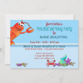 POOLSIDE BIRTHDAY PARTY INVITATION -Lobster/Drink Kaart (Achterkant)