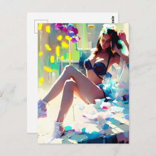 Poolside in het Briefkaart voor fantasiekunst van  (Voorkant / Achterkant)