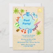 Poolside Invitation Kaart (Voorkant)