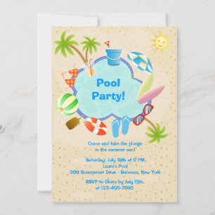 Poolside Invitation Kaart