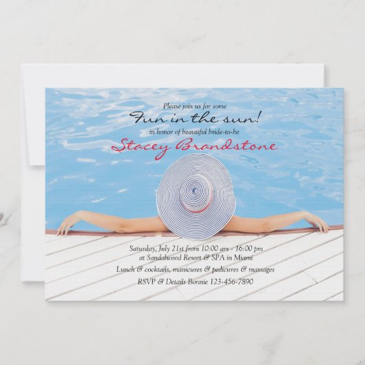 Poolside Invitation Kaart (Voorkant)