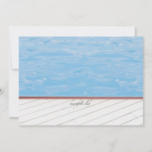 Poolside Invitation Kaart (Achterkant)