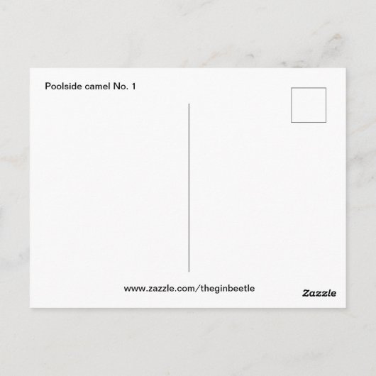 Poolside kameel No. 1 Art Print Briefkaart (Achterkant)