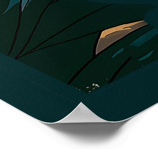 Poolside Paradise: een retro palmveren Poster (Hoek)