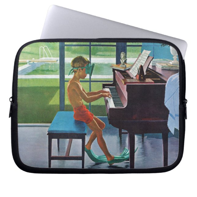Poolside Piano Practice Laptop Sleeve (Voorkant)