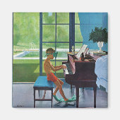 Poolside Piano Practice Magneet (Voorkant)