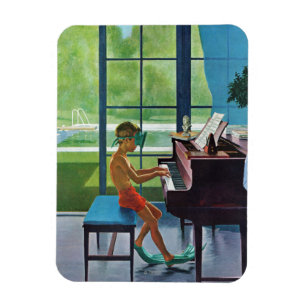 Poolside Piano Practice Magneet