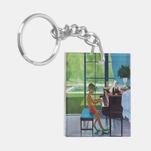 Poolside Piano Practice Sleutelhanger (Voorkant Links)