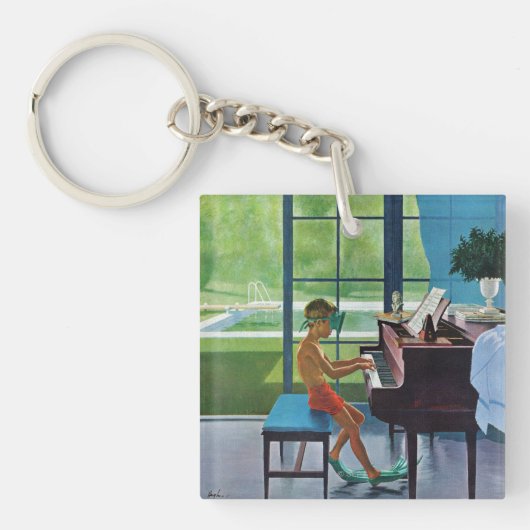 Poolside Piano Practice Sleutelhanger (Voorkant)